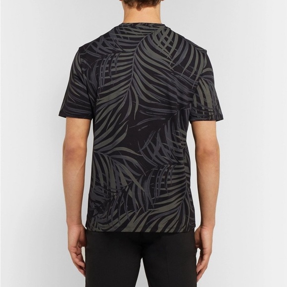 Theory Men’s Saygo Slim-Fit Black Palm Printed Pima Cotton Jersey T-Shirt Size M - Picture 2 of 6